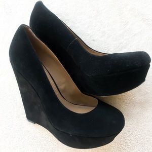 Steve Madden Black Wedge Heels